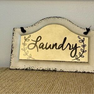 🌸Hobby Lobby Cream and Black Laundry Sign🧺